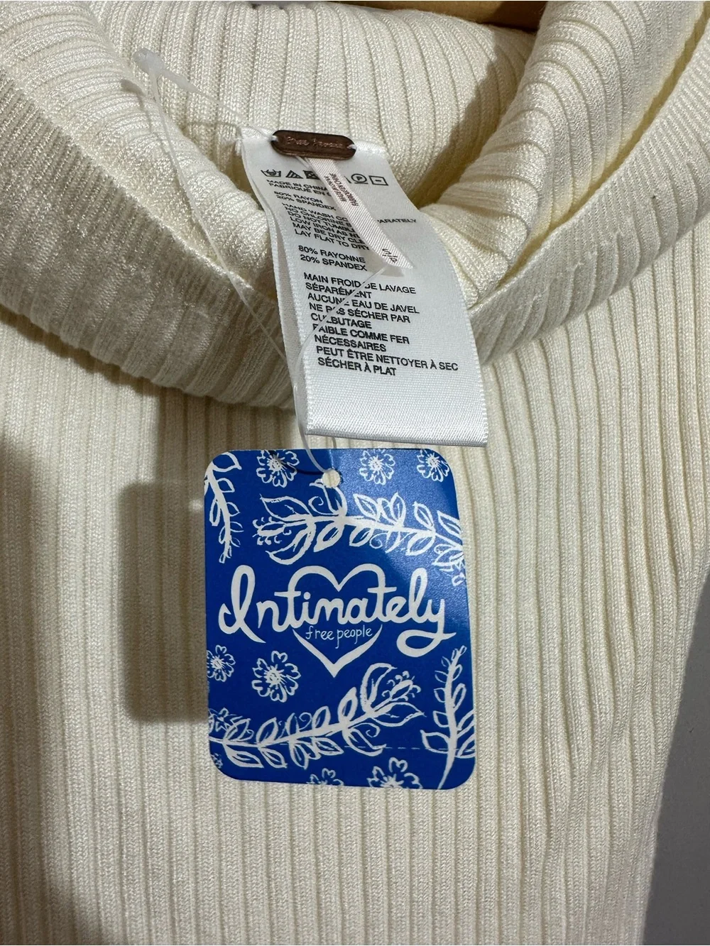 NWT Free People Ivory Off Shoulder Bodysuit Top Women's Size S
